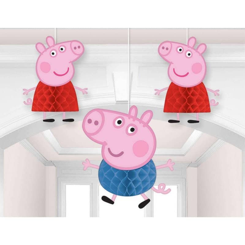 Peppa Pig Tissue & Printed Paper Honeycomb Decorations 3pk 291499 - Party Owls