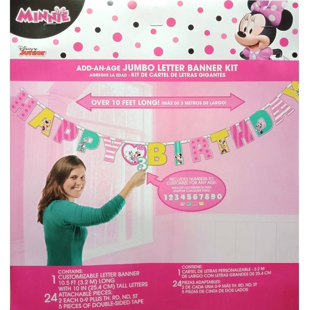 Disney Minnie Mouse Add-An-Age Personalised Jumbo Banner Kit   120314 - Party Owls