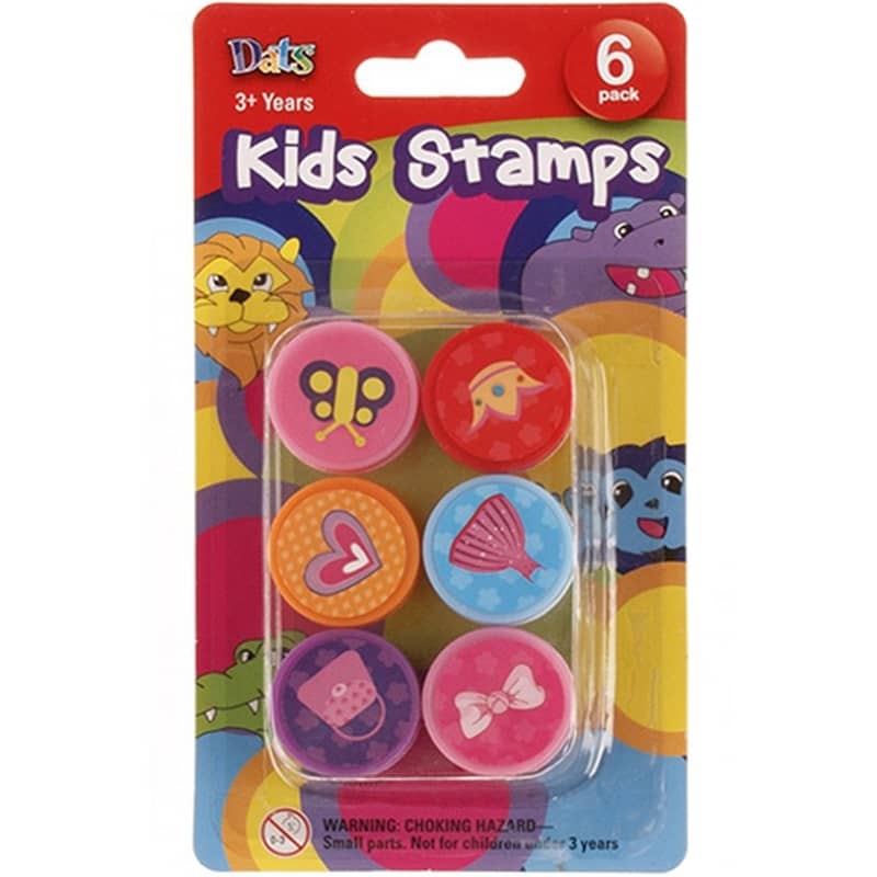Kids Stamps 6pk Girls Toys Art Craft Party Favours - Party Owls