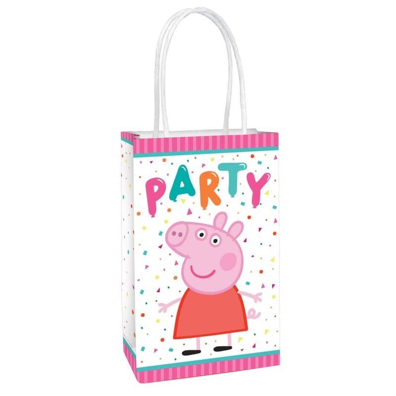 Peppa Pig Confetti Kraft Paper Party Bags 8pk 162626 - Party Owls