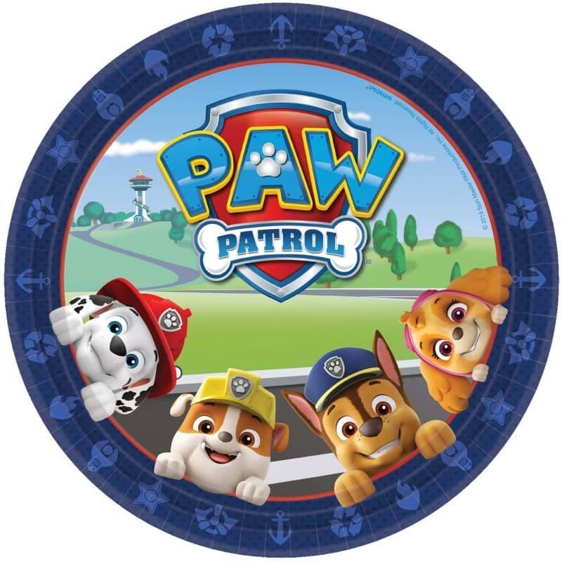 PAW Patrol Large Paper Plates 23CM (9") 8pk 552441 - Party Owls