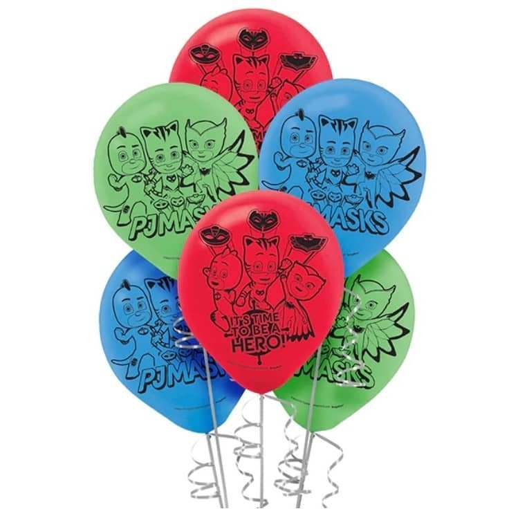 Latex Balloons 30CM 6pk PJ Masks Party Decorations 111741 - Party Owls
