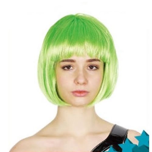 Lime Green Womens Short Synthetic BOB Wig 22410 - Party Owls