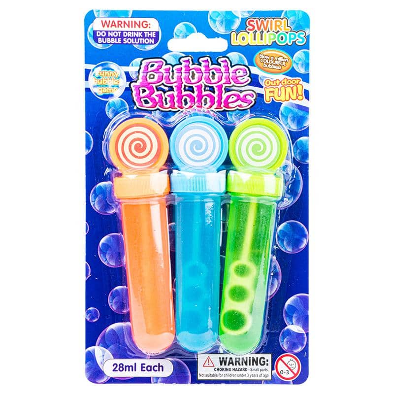 Lollipop Bubble Wands 28ml 3pk - Party Owls