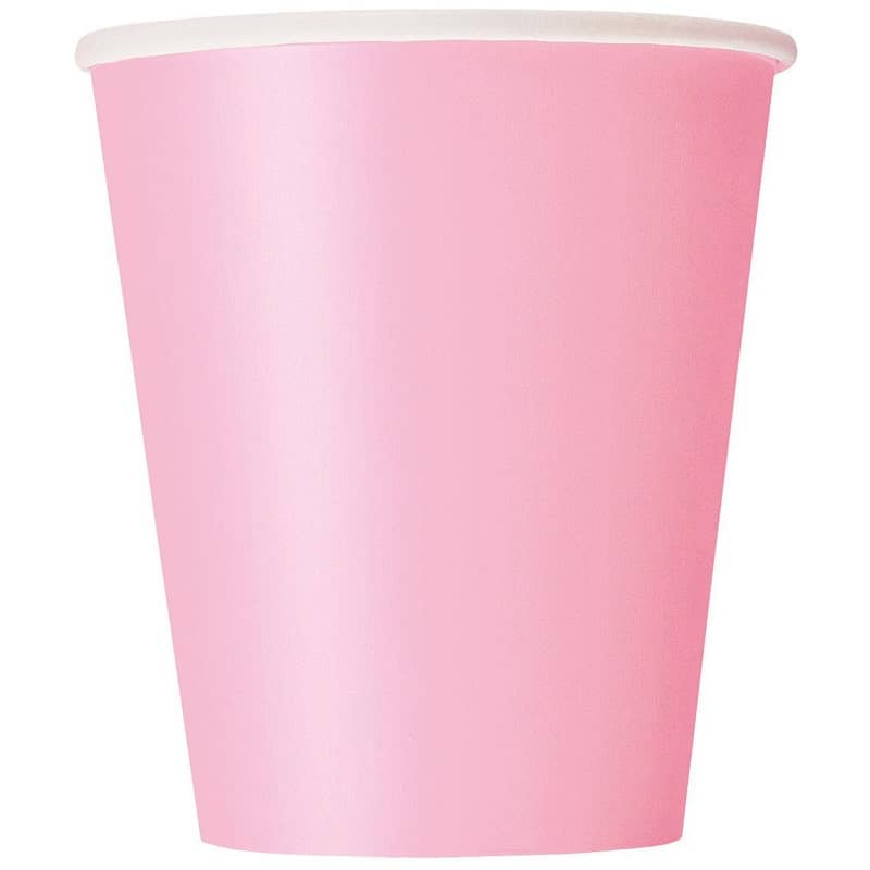 Lovely Pink Solid Colour Paper Cups 14pk - Party Owls
