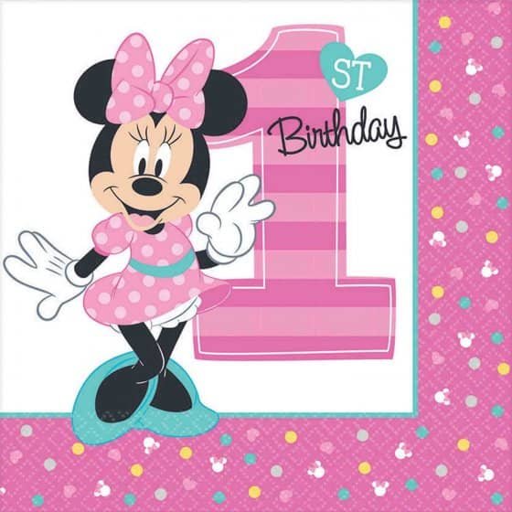 Disney Minnie Mouse Fun To Be One 1st Birthday Lunch Napkins 16pk 511834 - Party Owls