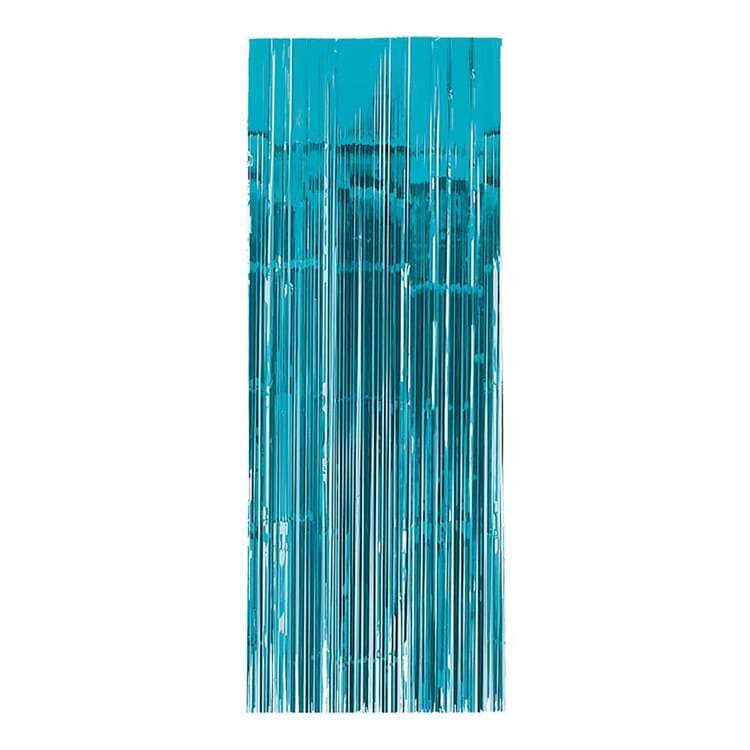 Metallic Light Blue Foil Curtain 2M x 1M Backdrop - Party Owls
