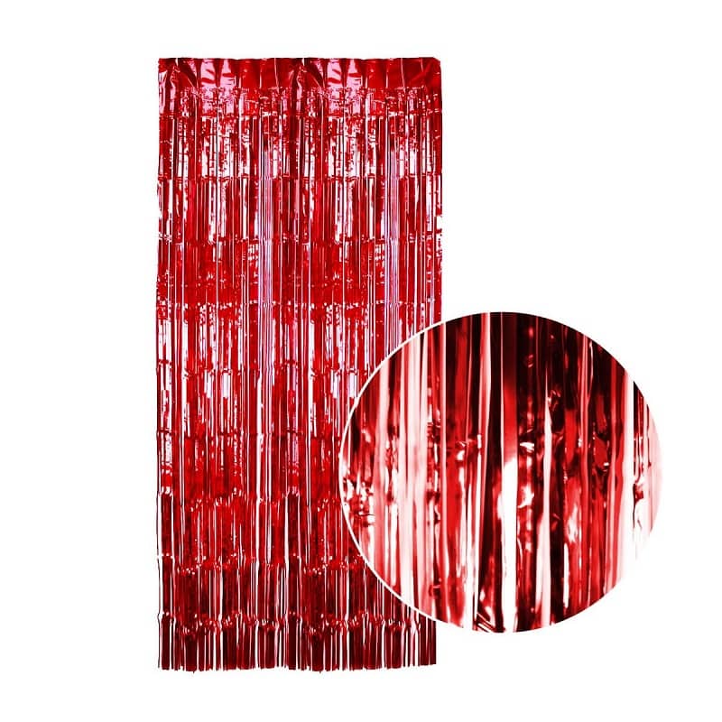 Metallic Red Foil Curtain 2M x 1M Backdrop - Party Owls