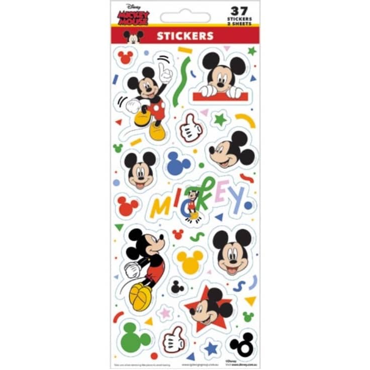 Mickey Mouse Sticker Sheets 37pk (2 Sheets) - Party Owls
