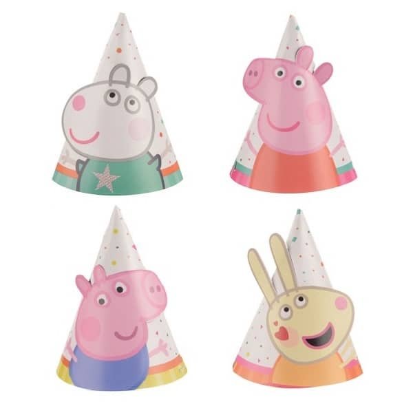 Peppa Pig Paper Mini Party Cone Hats 8CM 8pk 251078 - Party Owls