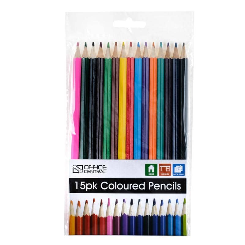 Multi-Coloured Pencils 18CM 15pk - Party Owls