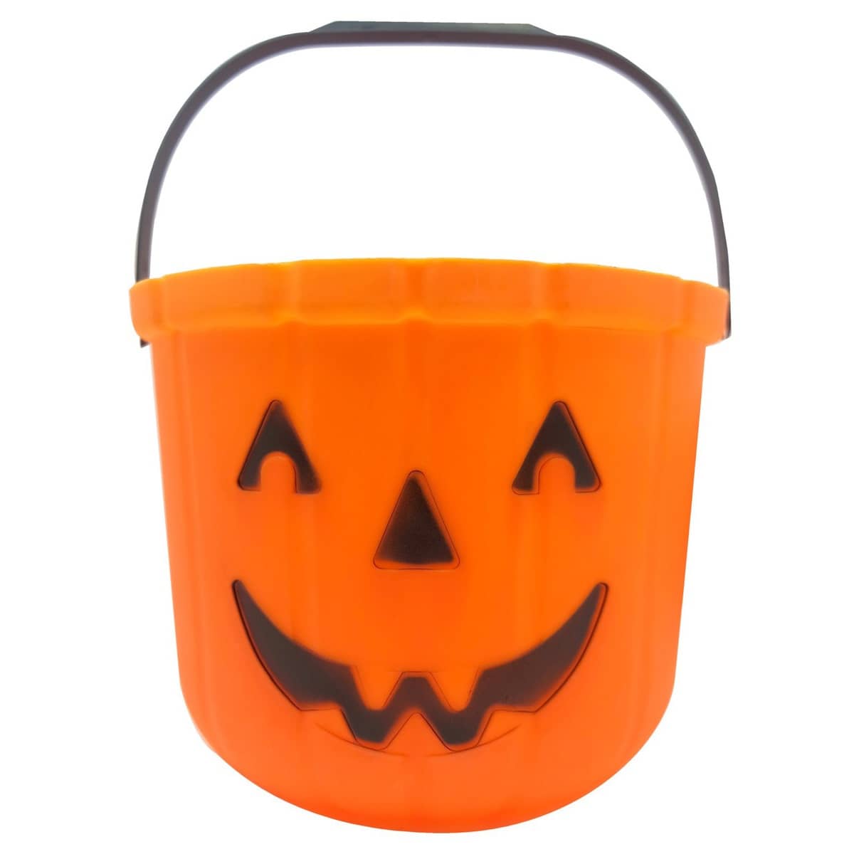 Orange Plastic Pumpkin Bucket Container Halloween Trick Or Treat - Party Owls