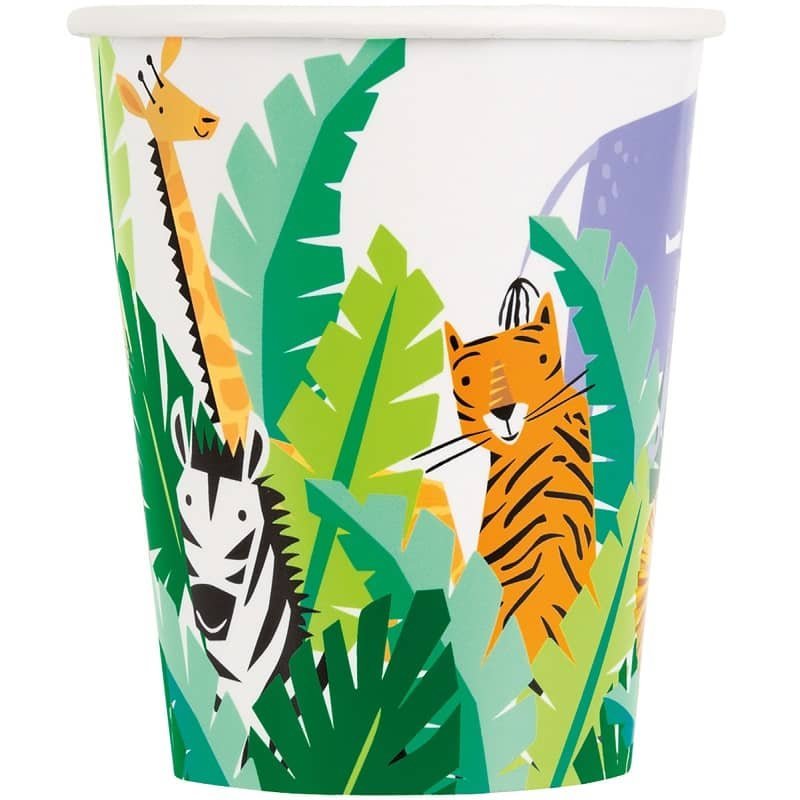 Jungle Animals Safari Paper Cups 8pk  78356 - Party Owls