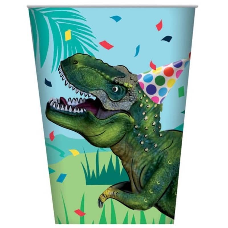 Paper Cups 8pk Dino Dinosaurs E7223 - Party Owls