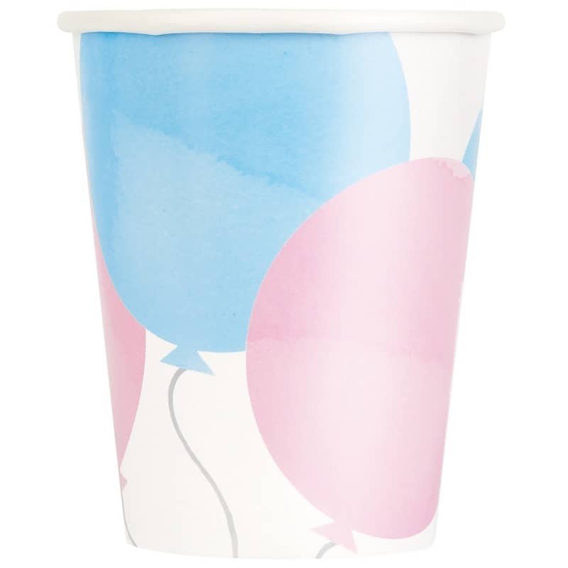 Gender Reveal Paper Cups 8pk 270ml 76086 - Party Owls