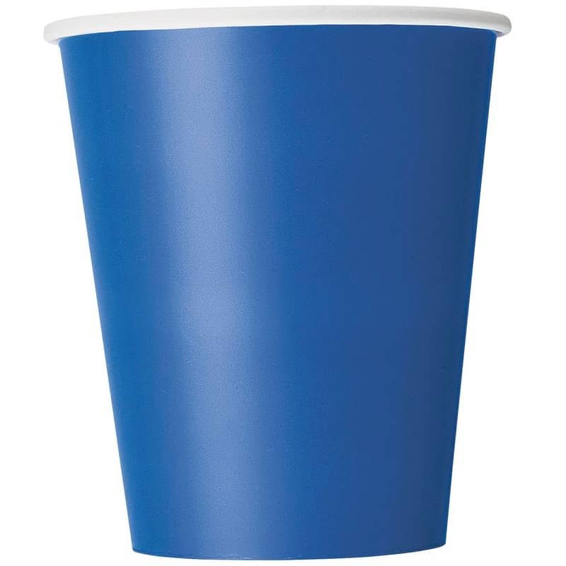 Royal Blue Solid Colour Paper Cups 8pk 31466 - Party Owls