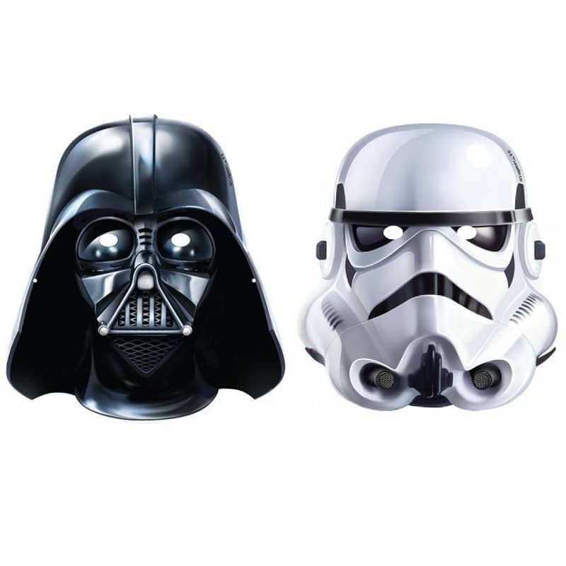Star Wars Paper Masks 8pk Darth Vader & Storm Trooper 811266 - Party Owls