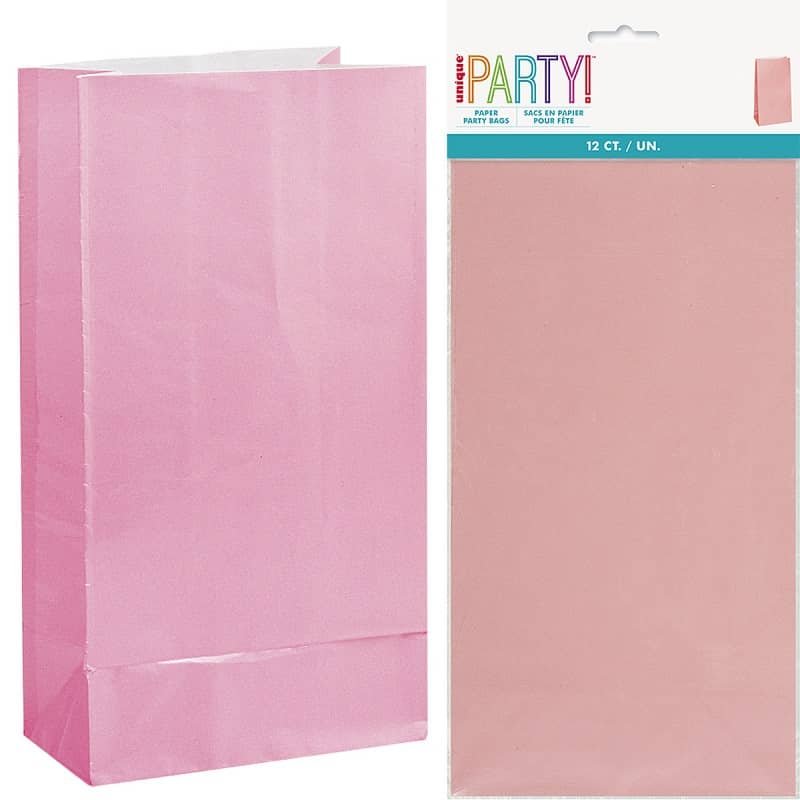 Lovely Pink Paper Party Bags 8pk 26cm x 13cm 59001 - Party Owls