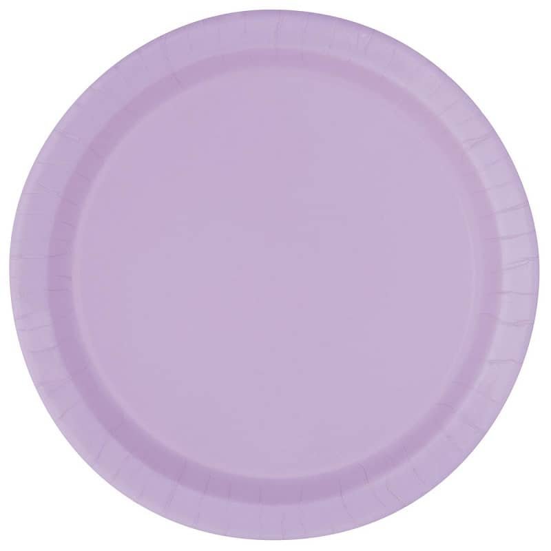 Paper Plates 18CM (7") 20pk Lavender Solid Colour 31414 - Party Owls