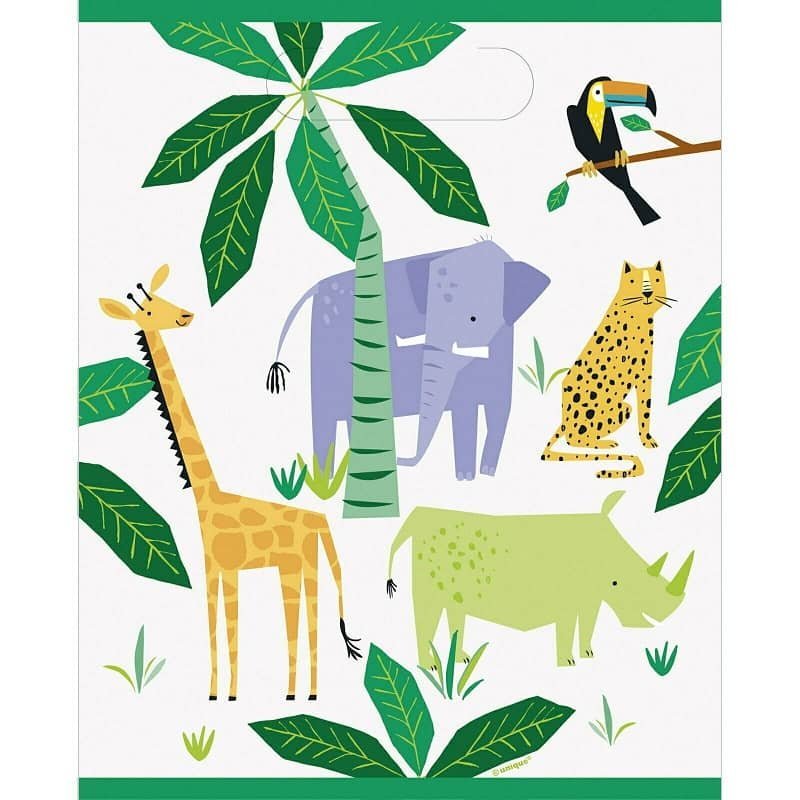 Jungle Animals Safari Party Bags 8pk 73933 - Party Owls