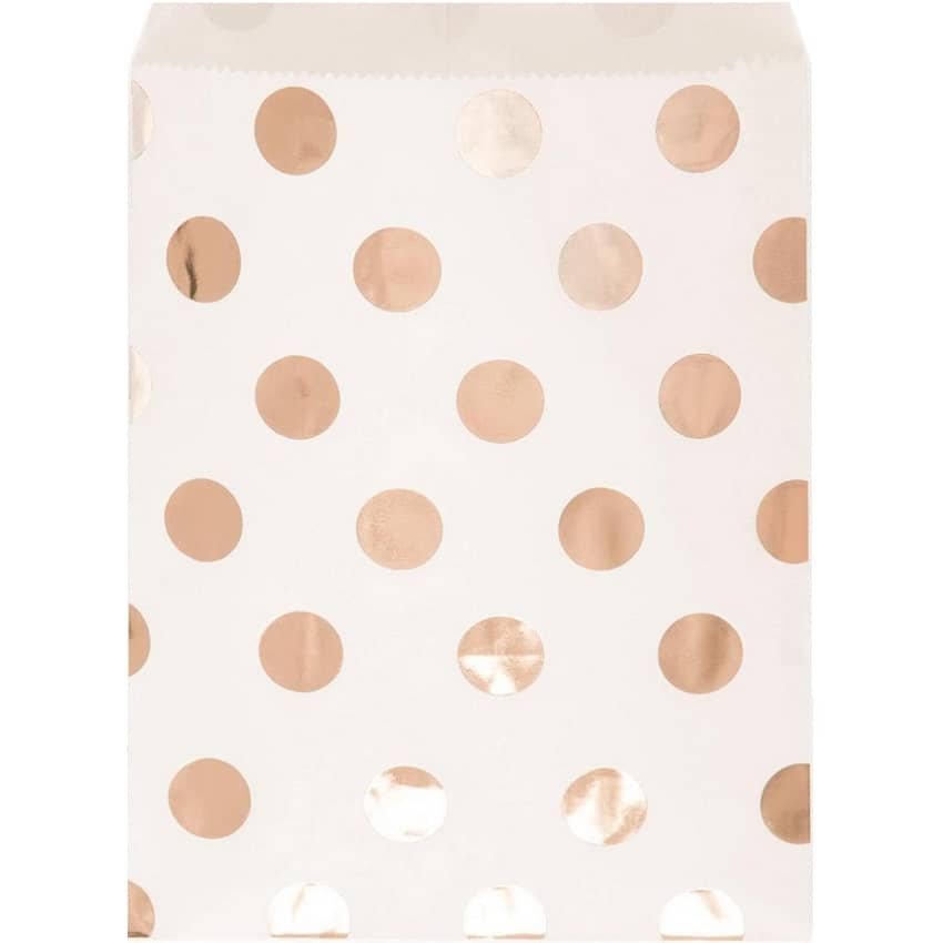 Rose Gold Polka Dots Party Bags 8pk  62879 - Party Owls