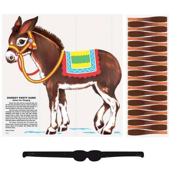 Pin The Tail On The Donkey Paper Blindfold Party Game 2501 - Party Owls