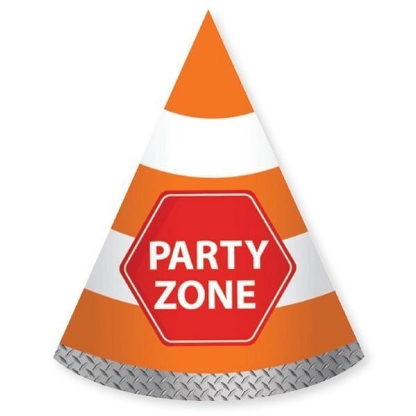 Party Hats 8pk Construction Paper Traffic Cone Hats E4967 - Party Owls