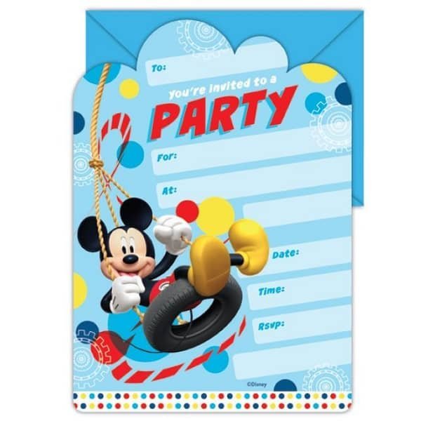 Mickey Mouse Party Invitations With Envelopes 16pk   E2410 - Party Owls