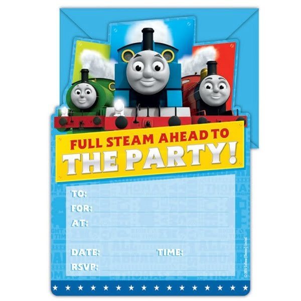 Thomas The Tank Engine Party Invitations 16pk with envelopes E3945 - Party Owls
