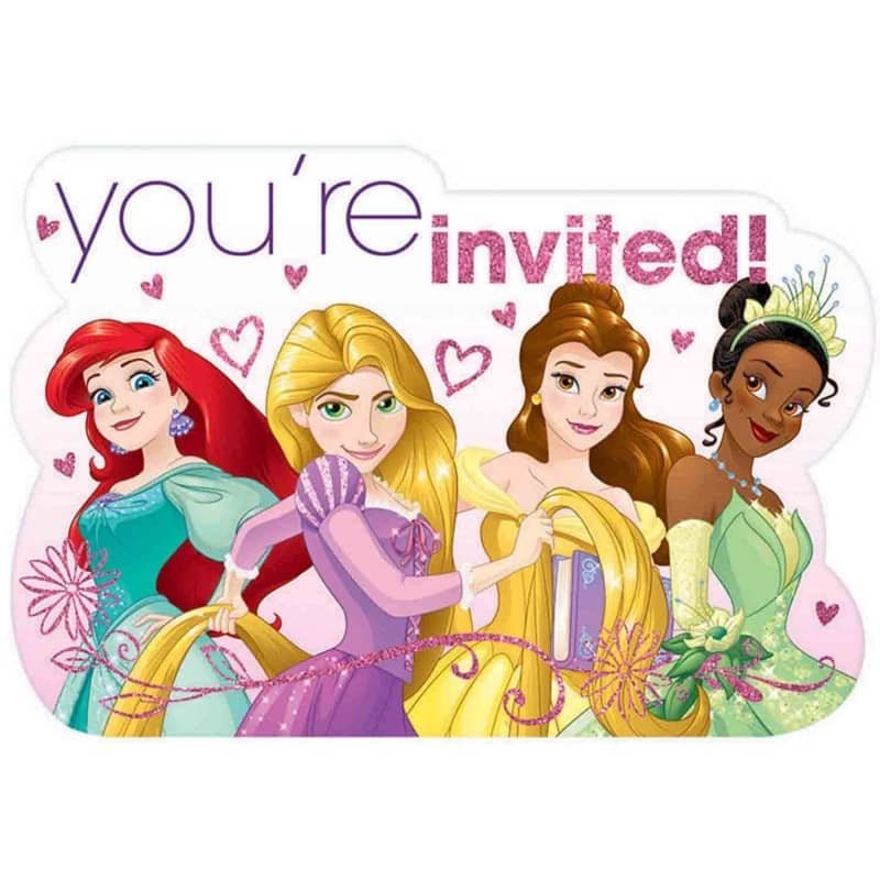 Party Invitations 8pk Disney Princess 491621 - Party Owls