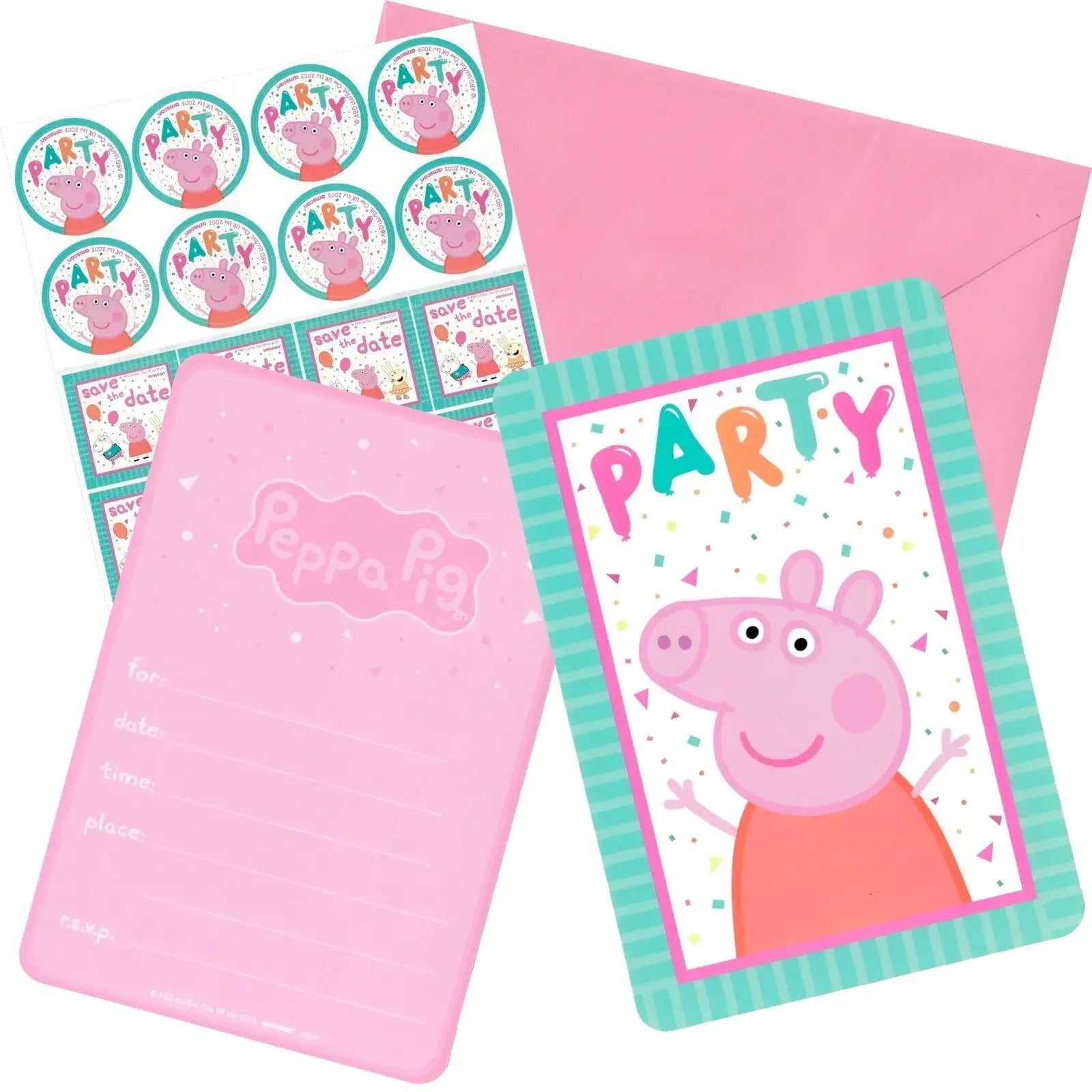 Peppa Pig Party Invitations 8pk - Party Owls
