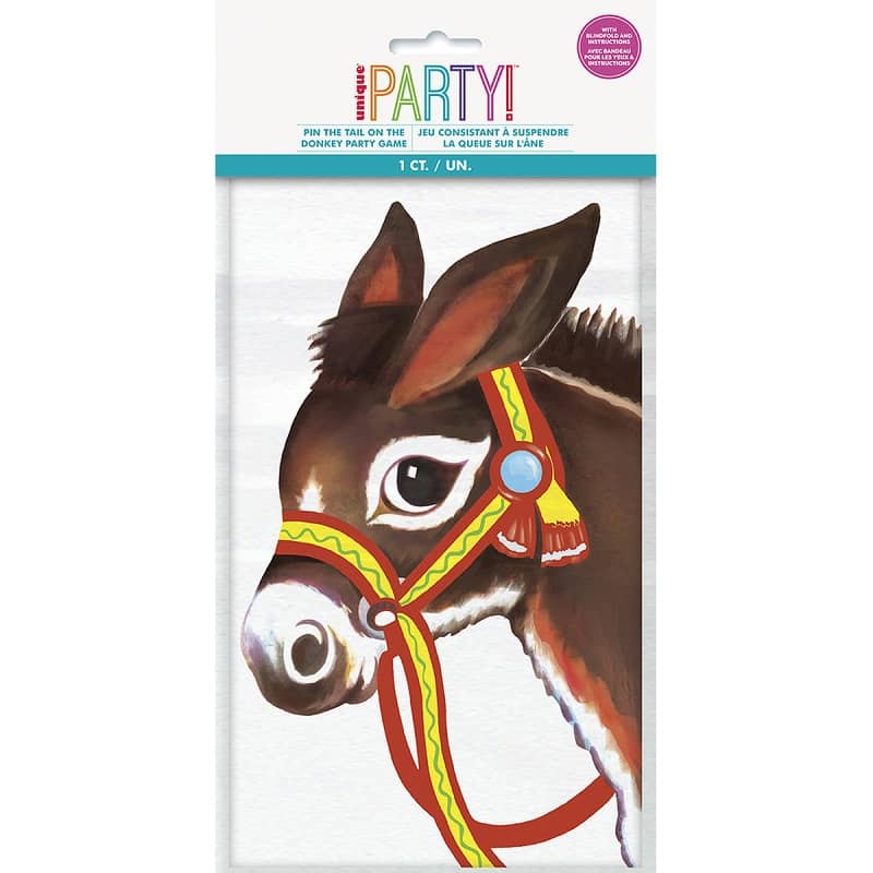 Pin The Tail On The Donkey Paper Blindfold Party Game - Party Owls