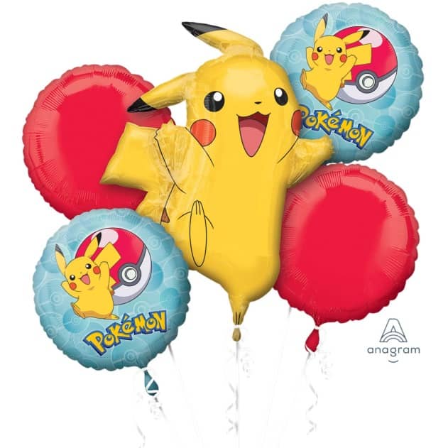 Pokemon Foil Balloon Bouquet 5pk Pikachu - Party Owls