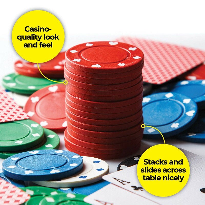 Poker Chips Set 120PCE Lightweight Tokens Night Casino Party Game - Party Owls