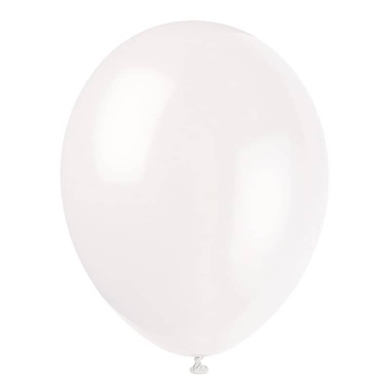 Premium Linen White Latex Balloons 30CM (12") 10pk Solid Colour - Party Owls