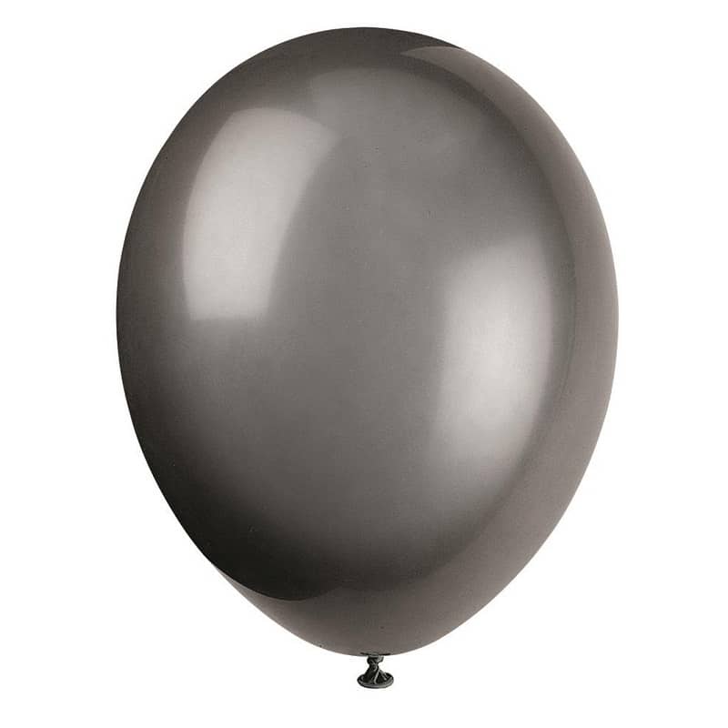 Premium Phantom Black Latex Balloons 30CM (12") 10pk Solid Colour - Party Owls