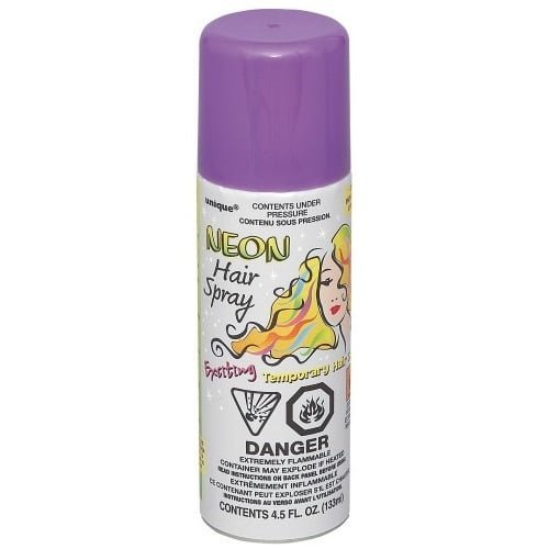 Purple Hair Spray 133ML Temporary Neon Coloured Hairspray 9058 - Party Owls