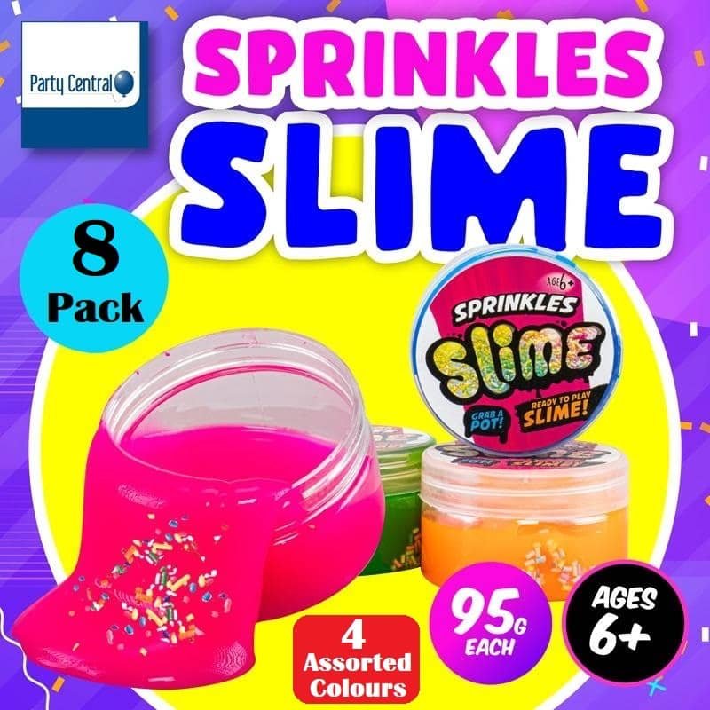 Rainbow Sprinkles Slime 8pk Party Favour 225743 - Party Owls