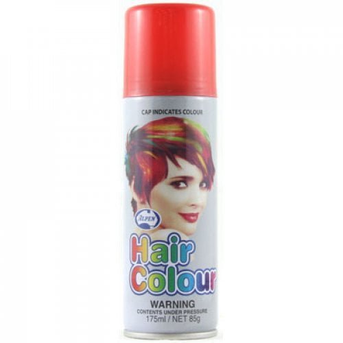 Red Hair Spray 175ML Temporary Plain Coloured Hairspray 208232 - Party Owls