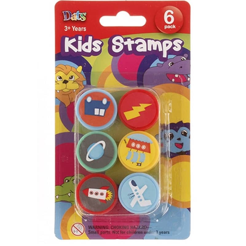 Kids Stamps 6pk Boys Toys Art Craft Party Favours - Party Owls