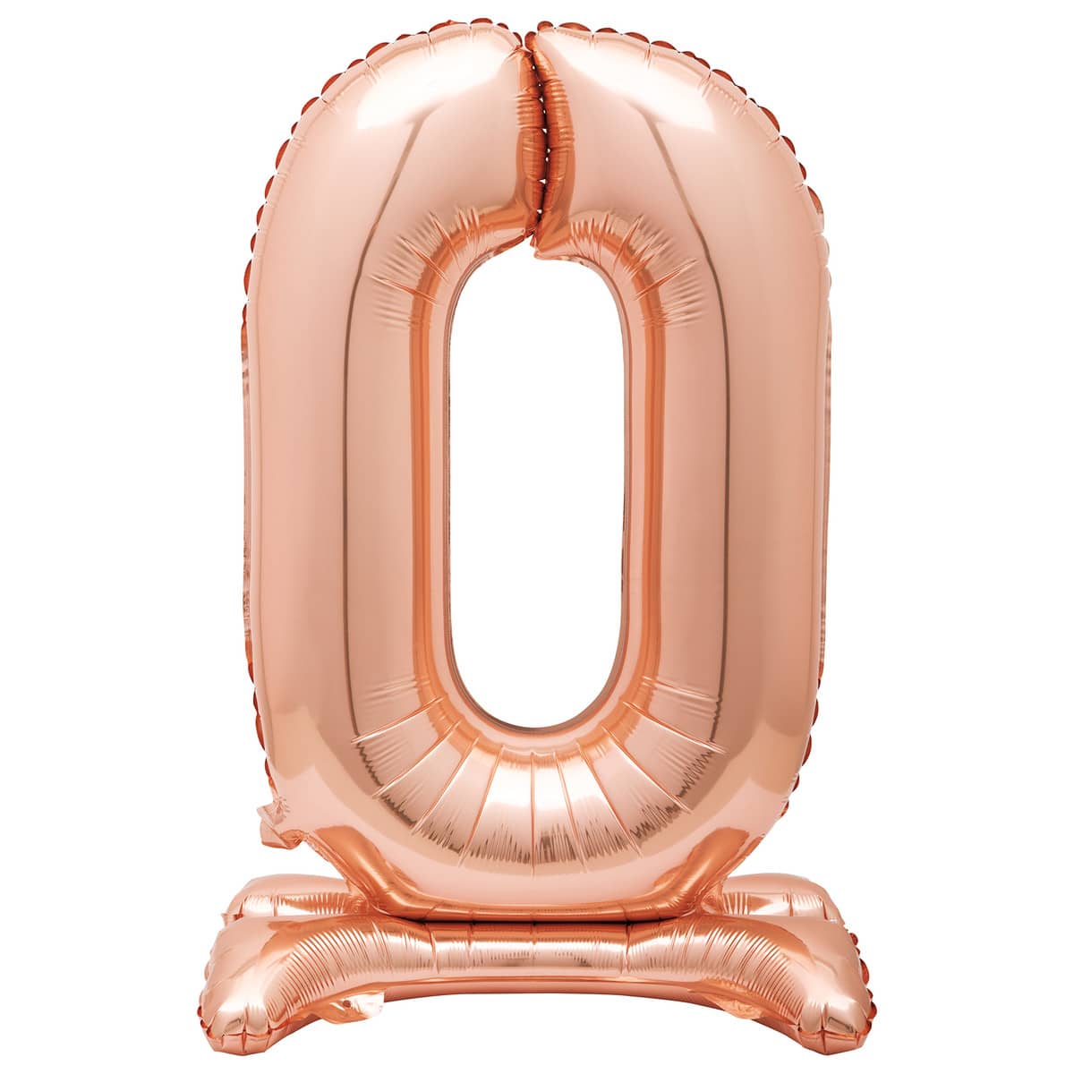 Rose Gold "0" Giant Standing Air Filled Numeral Foil Balloon 76CM (30") - Party Owls