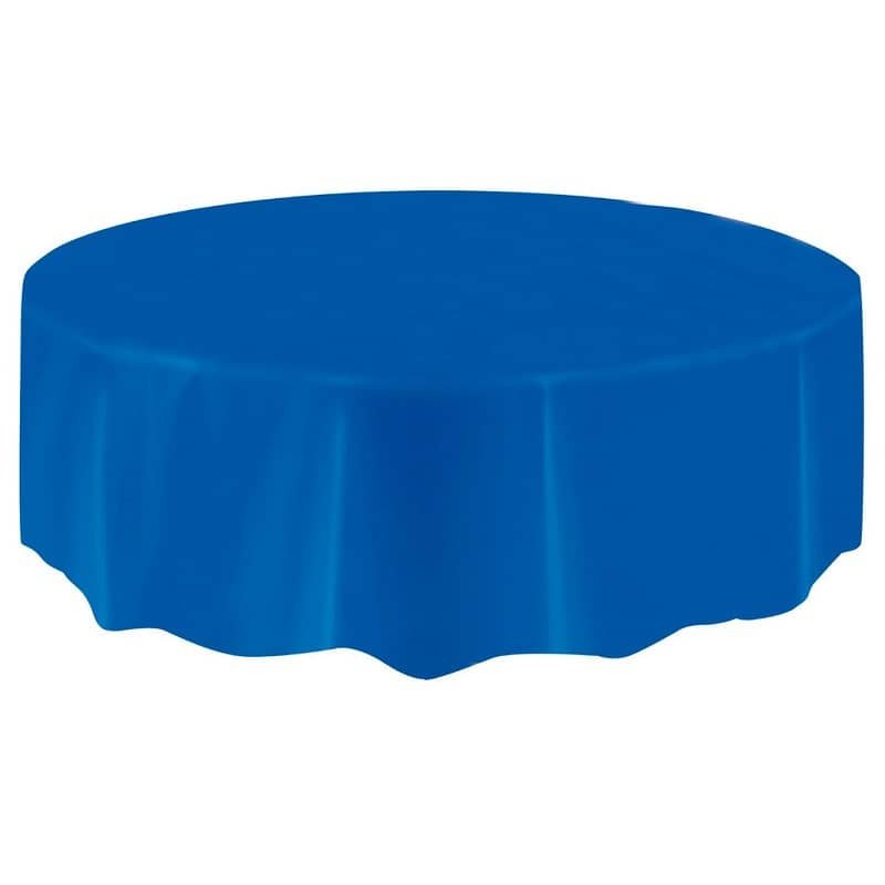 Royal Blue Round Table Cover Solid Colour Tablecloth 50336 - Party Owls