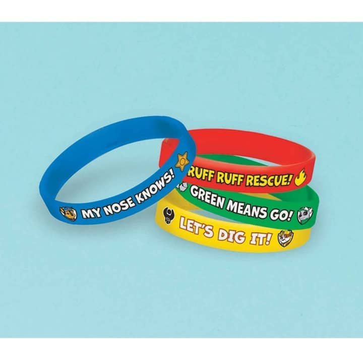 PAW Patrol Rubber Bracelets 4pk Wristbands Favours  395502 - Party Owls