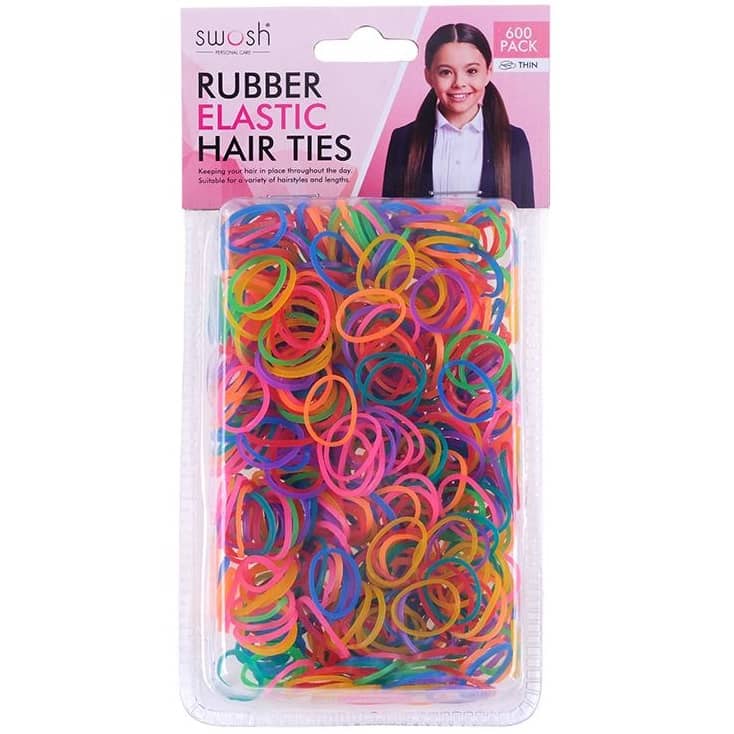 Rubber Elastic Hair Ties 600pk Mixed Colour - Party Owls