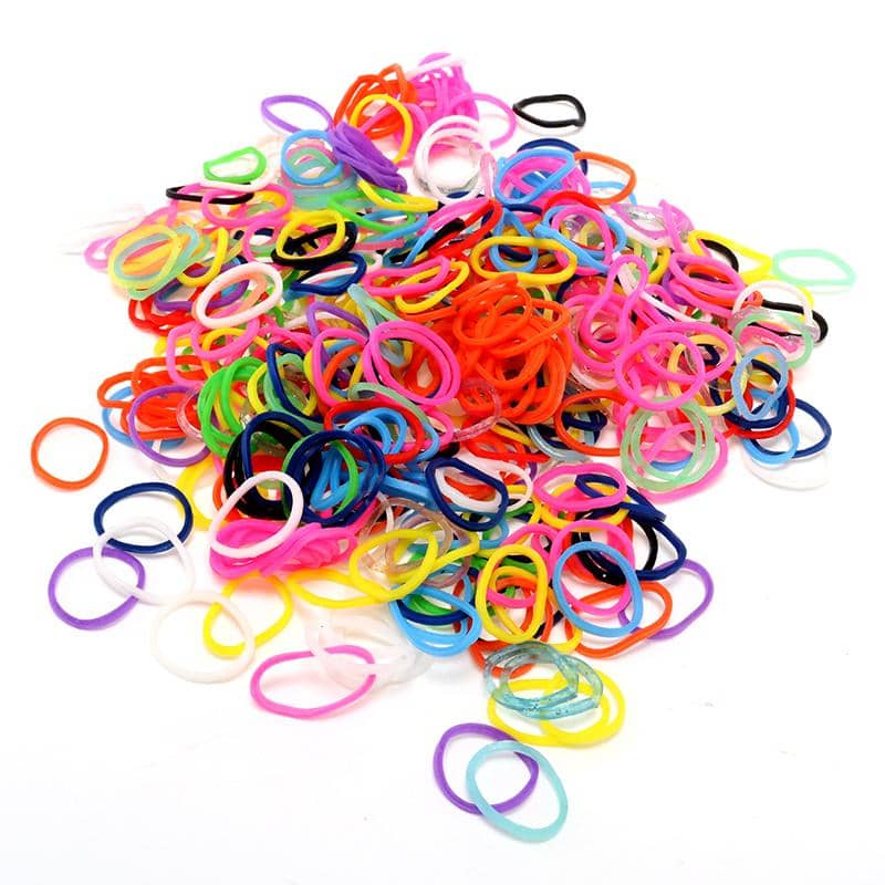 Rubber Elastic Hair Ties 600pk Mixed Colour - Party Owls