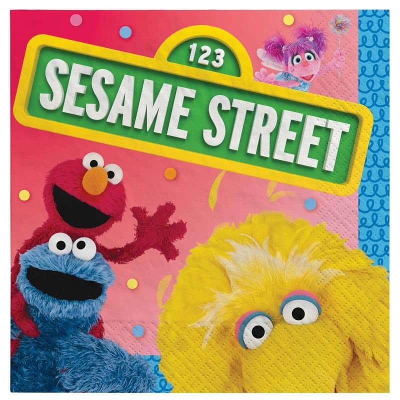 Sesame Street Beverage Napkins 16pk Small Serviettes - Party Owls