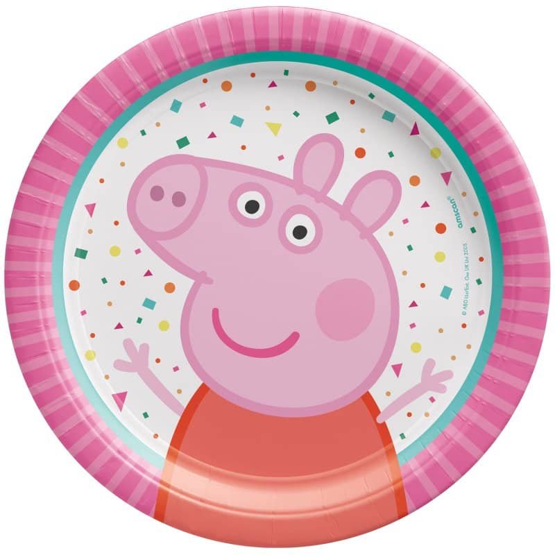 Peppa Pig Small Paper Plates 17.8CM (7") 8pk 542626 - Party Owls