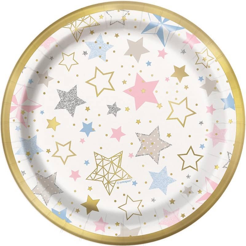 Twinkle Little Star Small Plates 18cm (7") 8pk 72414 - Party Owls
