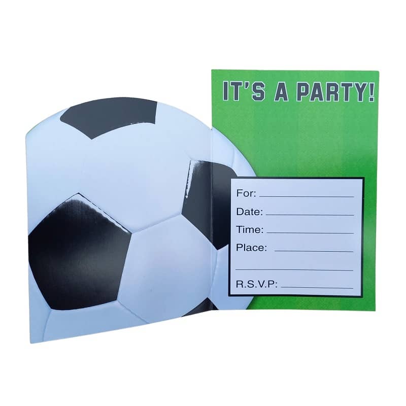 Soccer Ball Fan Folded Party Invitations 8pk - Party Owls