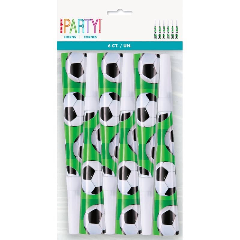 Soccer Ball Horns 6pk Party Favours - Party Owls